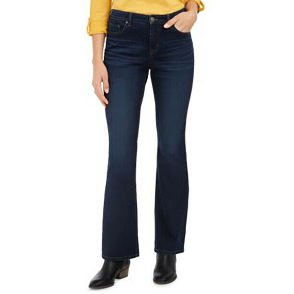 Style Co Curvy-Fit Boot-Cut Jeans Created for Macy's Dark Wash Blue Bloom 4